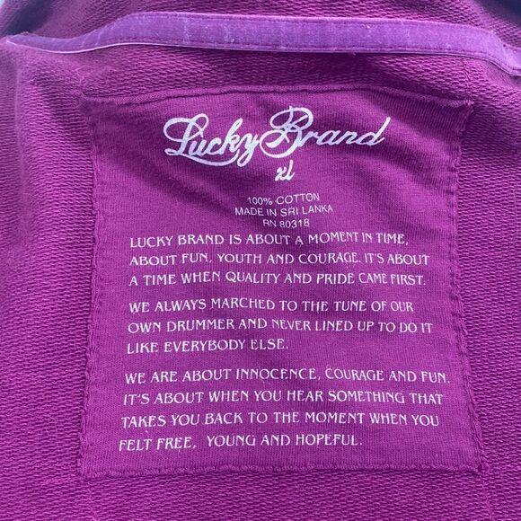 Lucky Brand Womens Terry Wrap Cotton Burgundy Belted Jacket - Picture 11 of 12